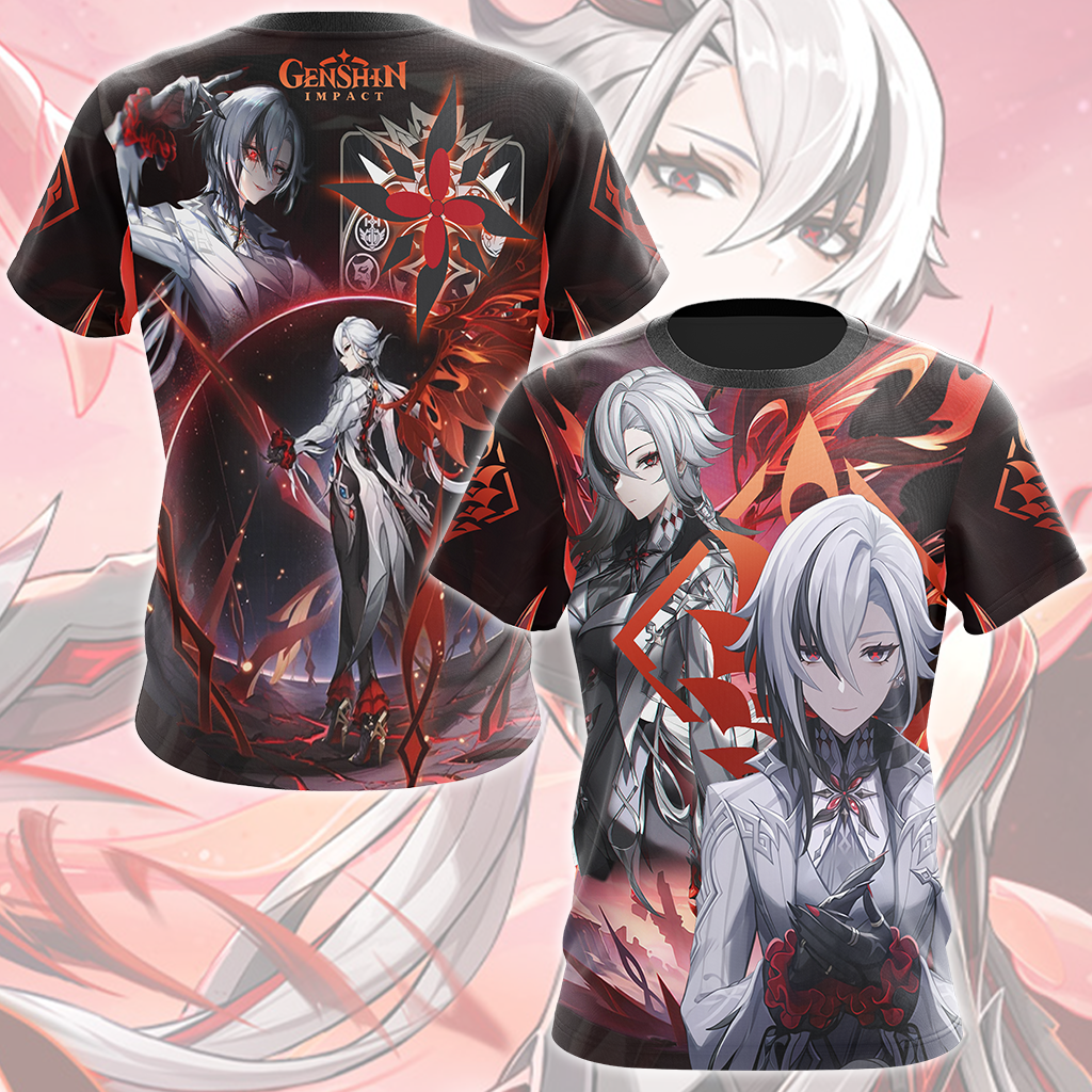 Genshin Impact Arlecchino Video Game All Over Printed T-shirt Tank Top Zip Hoodie Pullover Hoodie Hawaiian Shirt Beach Shorts Joggers