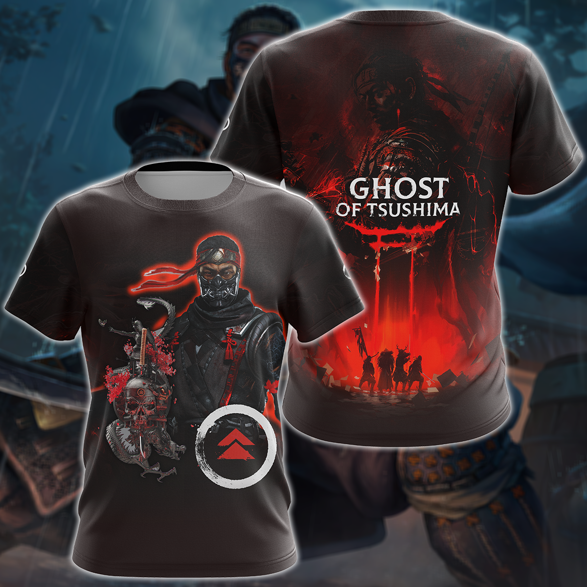 Ghost of Tsushima Video Game 3D All Over Print T-shirt Tank Top Zip Hoodie Pullover Hoodie Hawaiian Shirt Beach Shorts Jogger