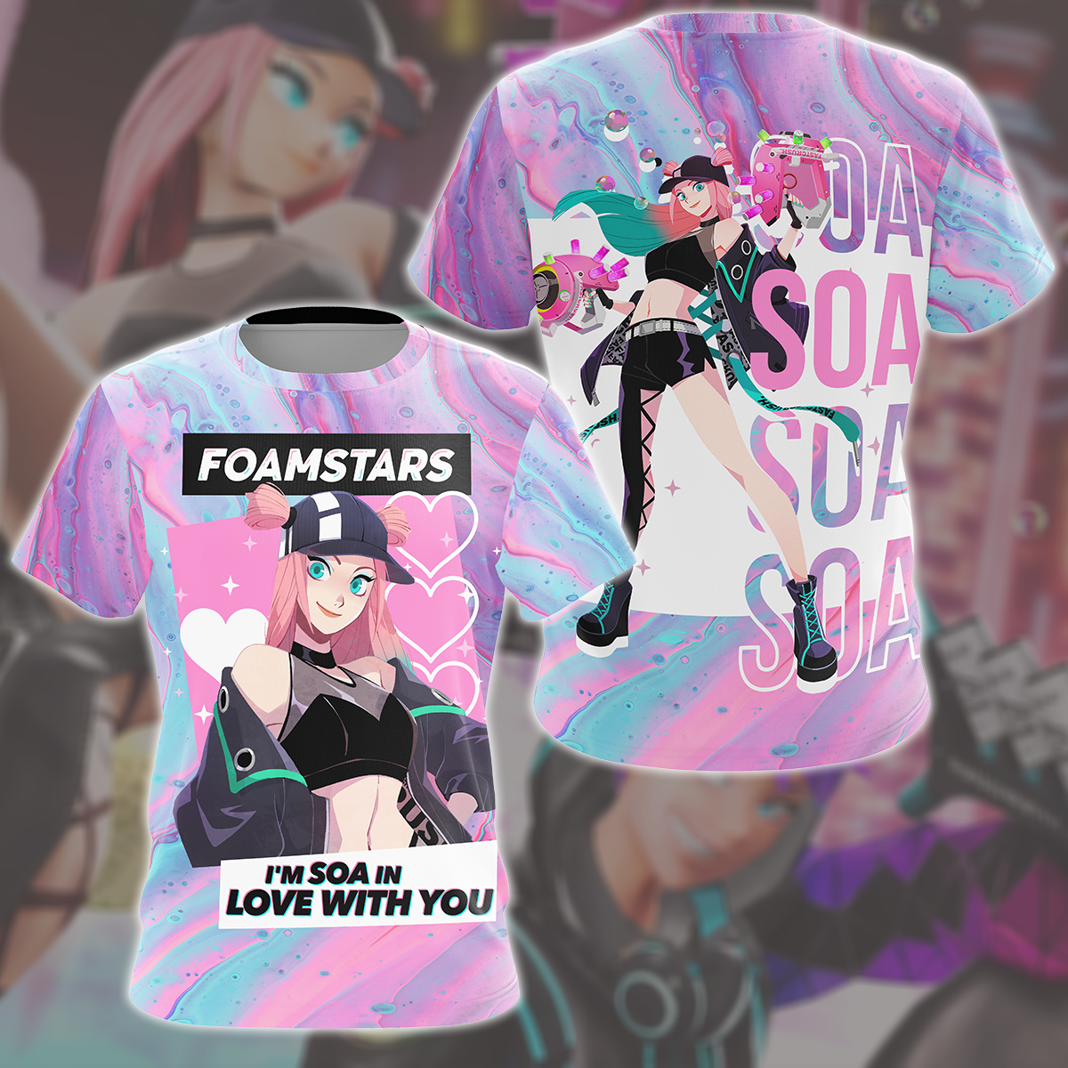 Foamstars Video Game All Over Printed T-shirt Tank Top Zip Hoodie Pullover Hoodie Hawaiian Shirt Beach Shorts Joggers