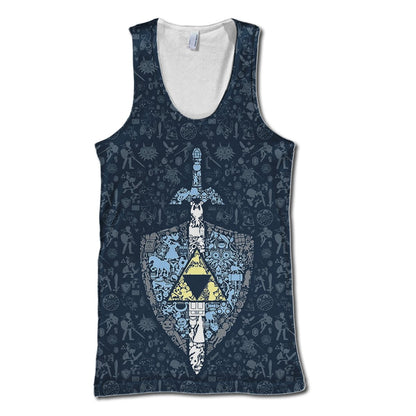  Legend Of Zelda Shirt Shield Master Sword Dark Blue T-shirt Legend Of Zelda Hoodie Sweater Tank 