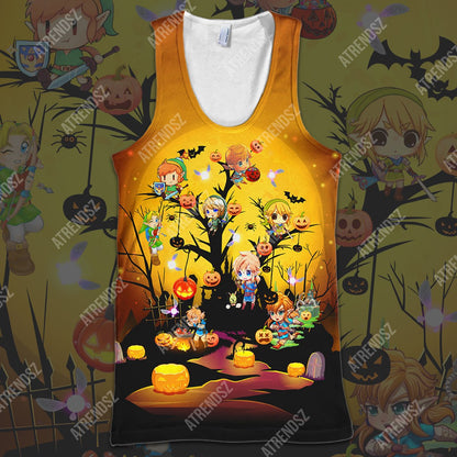  Legend Of Zelda Halloween Shirt Link Halloween Tree Z Logo T-shirt Legend Of Zelda Hoodie Sweater Tank 