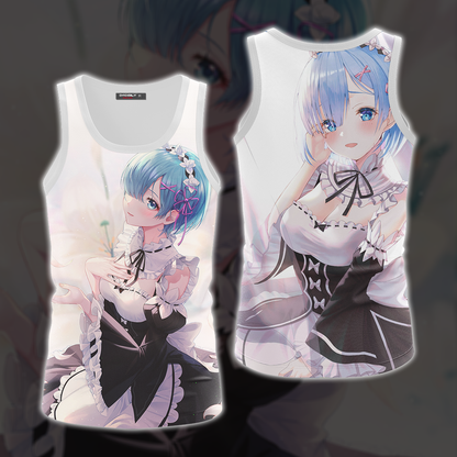 Rem Re:Zero All Over Print T-shirt Tank Top Zip Hoodie Pullover Hoodie
