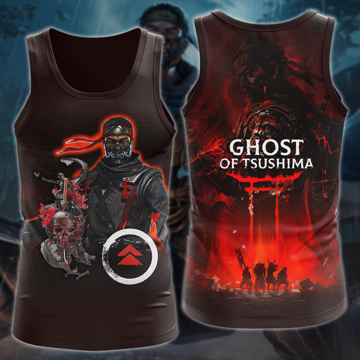 Ghost of Tsushima Video Game 3D All Over Print T-shirt Tank Top Zip Hoodie Pullover Hoodie Hawaiian Shirt Beach Shorts Jogger