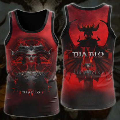 Diablo IV Lilith Video Game 3D All Over Printed T-shirt Tank Top Zip Hoodie Pullover Hoodie Hawaiian Shirt Beach Shorts Jogger
