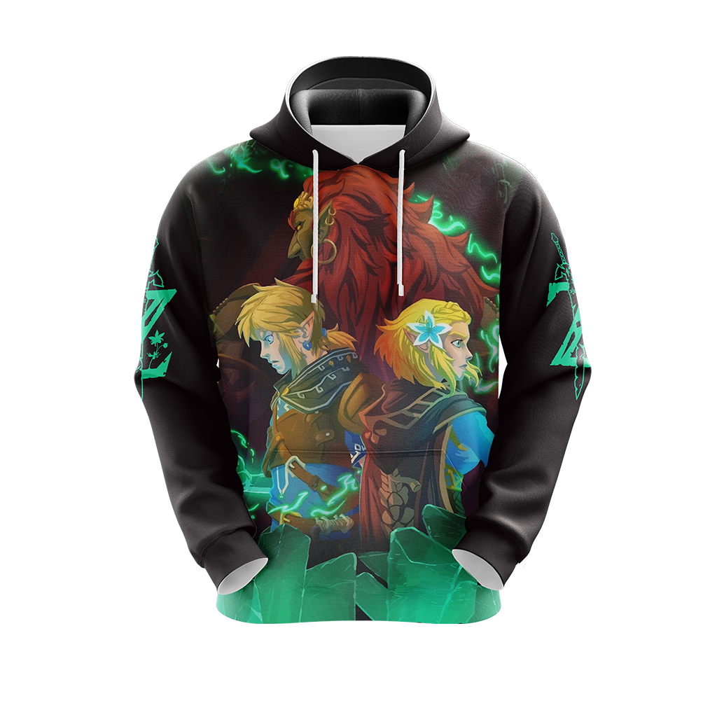 The Legend Of Zelda Hoodie Link Zelda And Ganondorf Graphic T-shirt Black Green Unisex