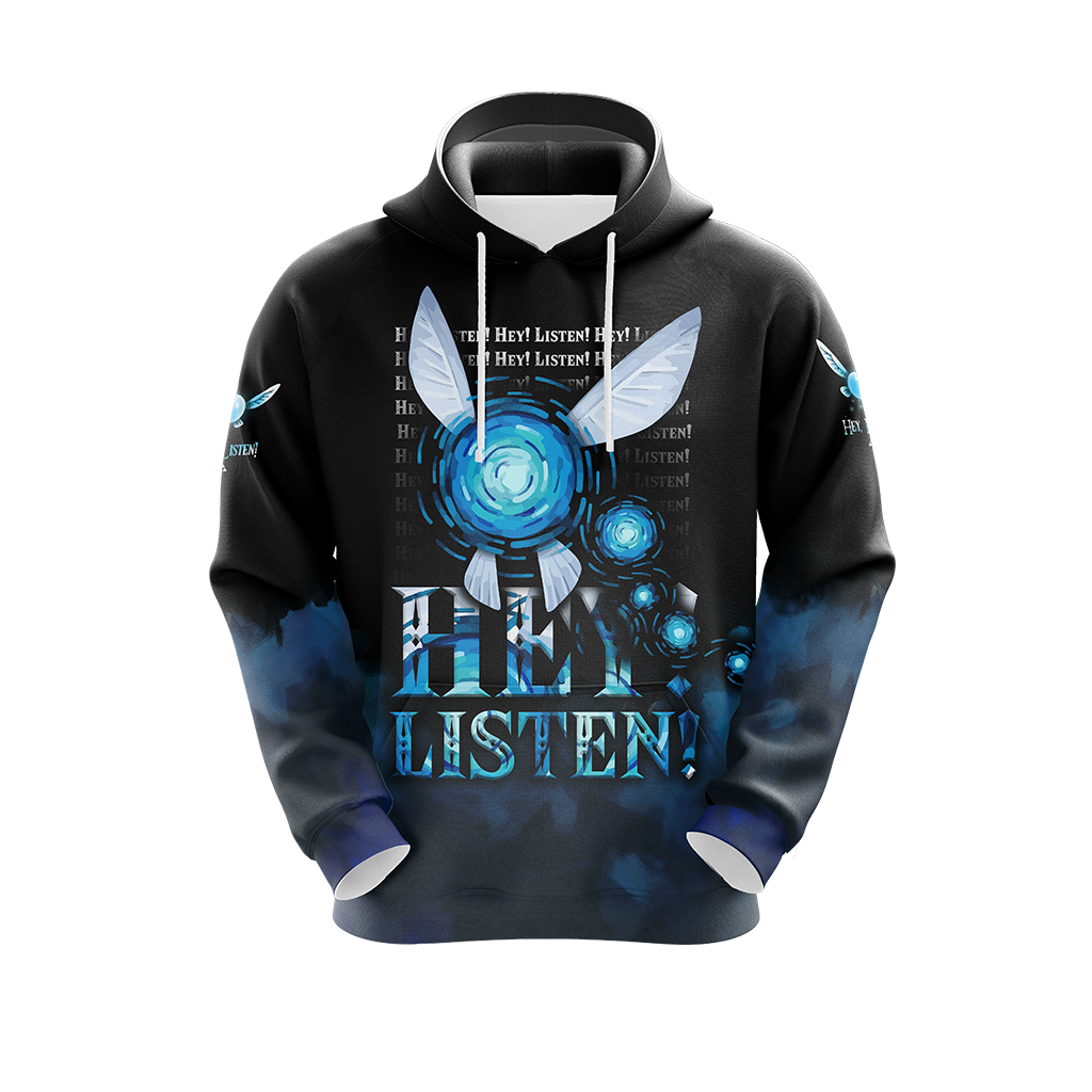 The Legend Of Zelda Hoodie Navi Fairy Hey Listen T-shirt Black Blue Unisex