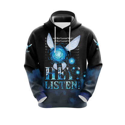 The Legend Of Zelda Hoodie Navi Fairy Hey Listen T-shirt Black Blue Unisex