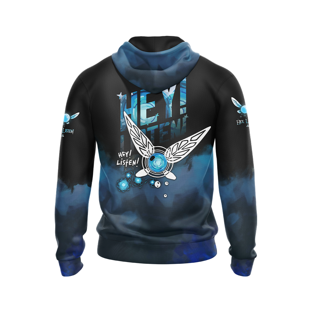 The Legend Of Zelda Hoodie Navi Fairy Hey Listen T-shirt Black Blue Unisex