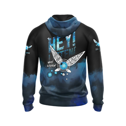 The Legend Of Zelda Hoodie Navi Fairy Hey Listen T-shirt Black Blue Unisex
