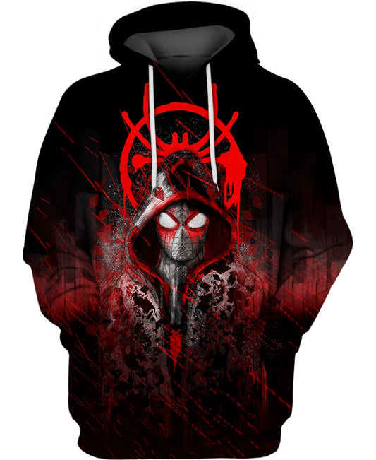 Spiderman Hoodie Marvel The Ultimate Spiderman Painting Hoodie Red Black Unisex - Cozy Hoodie For Cold Weather