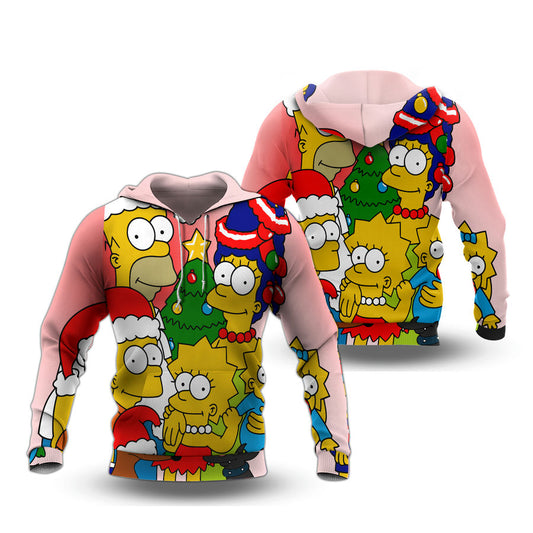 The Sympsons Hoodie The Simpson On Christmas Eve Hoodie Colorful Unisex - Cozy Hoodie For Cold Weather