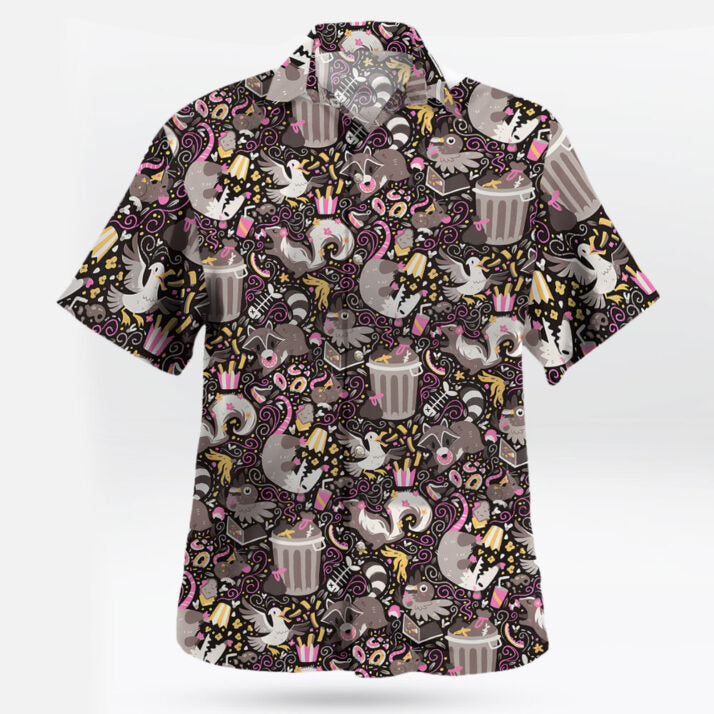 Trash Mammals Hawaiian Shirt – Raccoon, Skunk, Opossum Vibes - Tropi Hawaiian Shirts