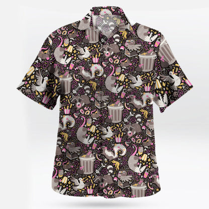 Trash Mammals Hawaiian Shirt – Raccoon, Skunk, Opossum Vibes - Tropi Hawaiian Shirts