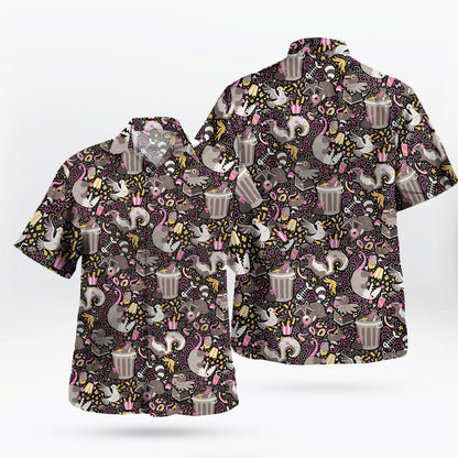 Trash Mammals Hawaiian Shirt – Raccoon, Skunk, Opossum Vibes - Tropi Hawaiian Shirts