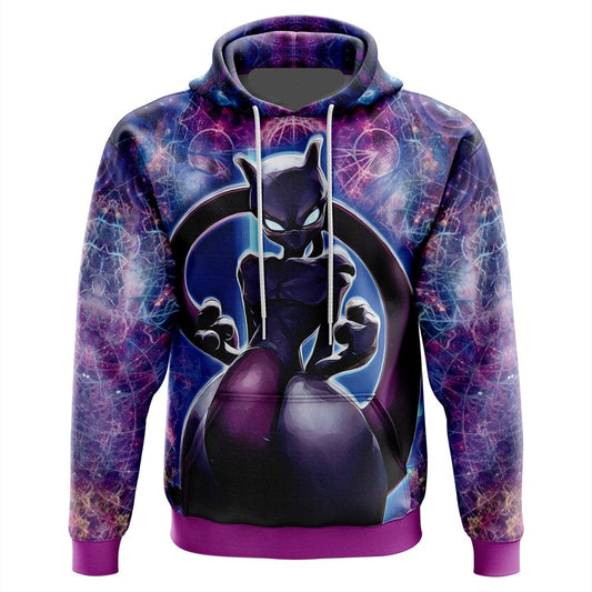 Pokemon Hoodie Pokemon Cosmic Mewtwo Graphic Hoodie Purple Unisex - Cozy Hoodie For Cold Weather
