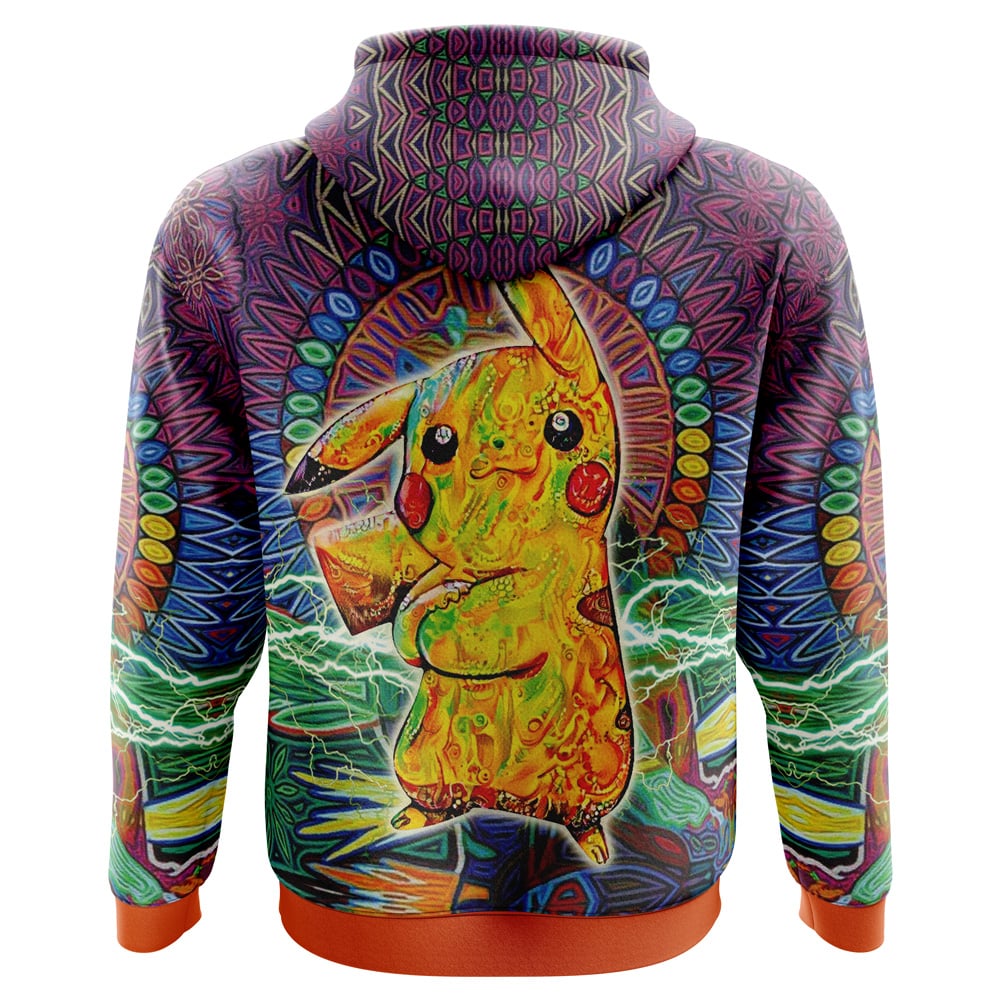 Pokemon Hoodie Pikachu Mandala Style Hoodie Colorful Unisex - Cozy Hoodie For Cold Weather