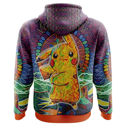 Pokemon Hoodie Pikachu Mandala Style Hoodie Colorful Unisex - Cozy Hoodie For Cold Weather
