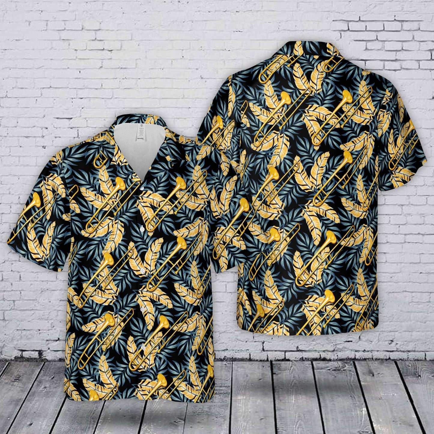 Trombone Musical Instrument Hawaiian Shirt Hawaiian Shirt