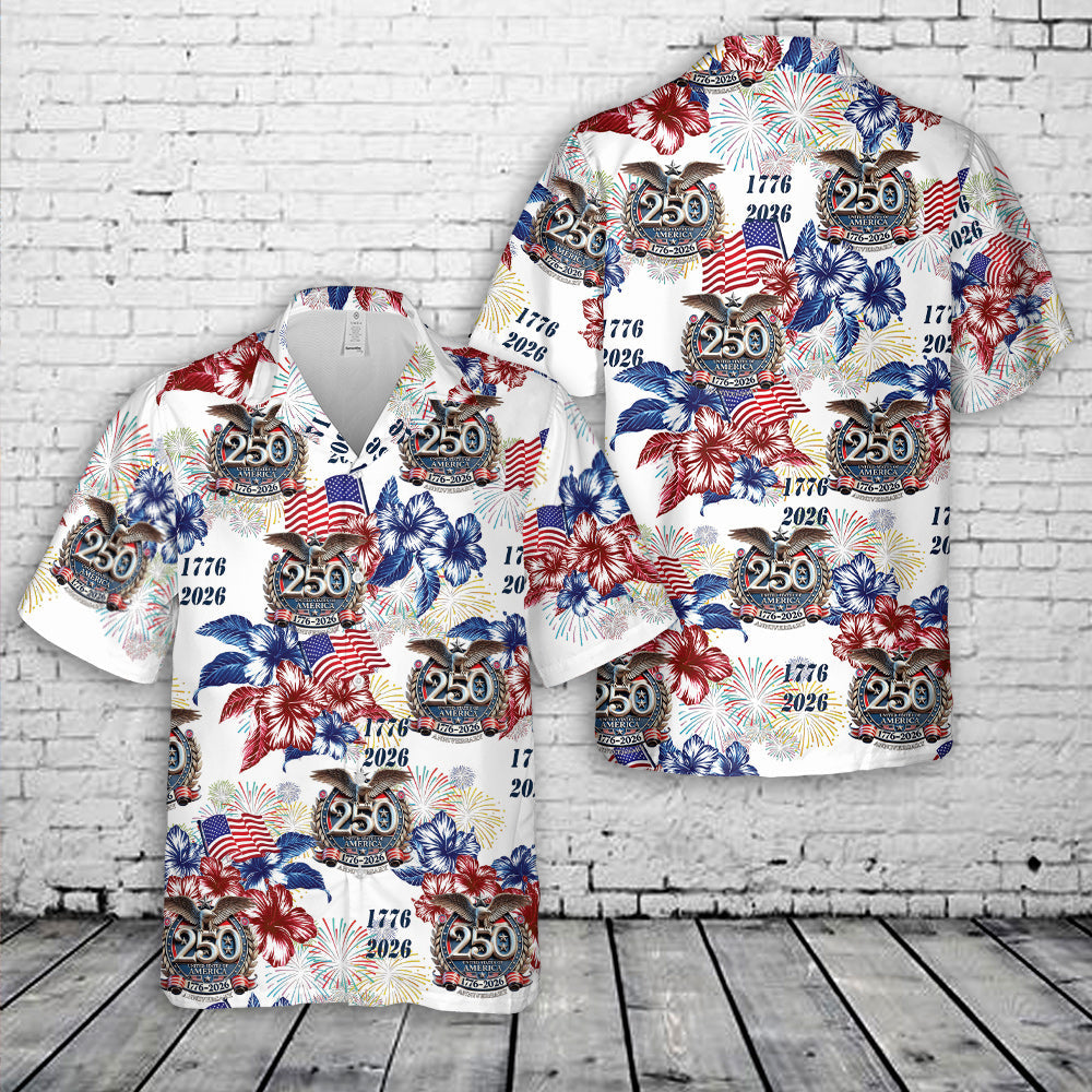 USA 250th Anniversary 1776-2026 Hawaiian Shirt