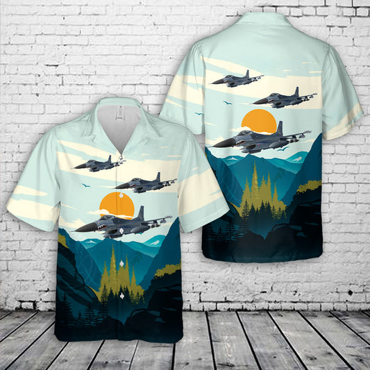US Air Force 74th Fighter Squadron "Flying Tigers", 23rd Wing Hawaiian Shirt