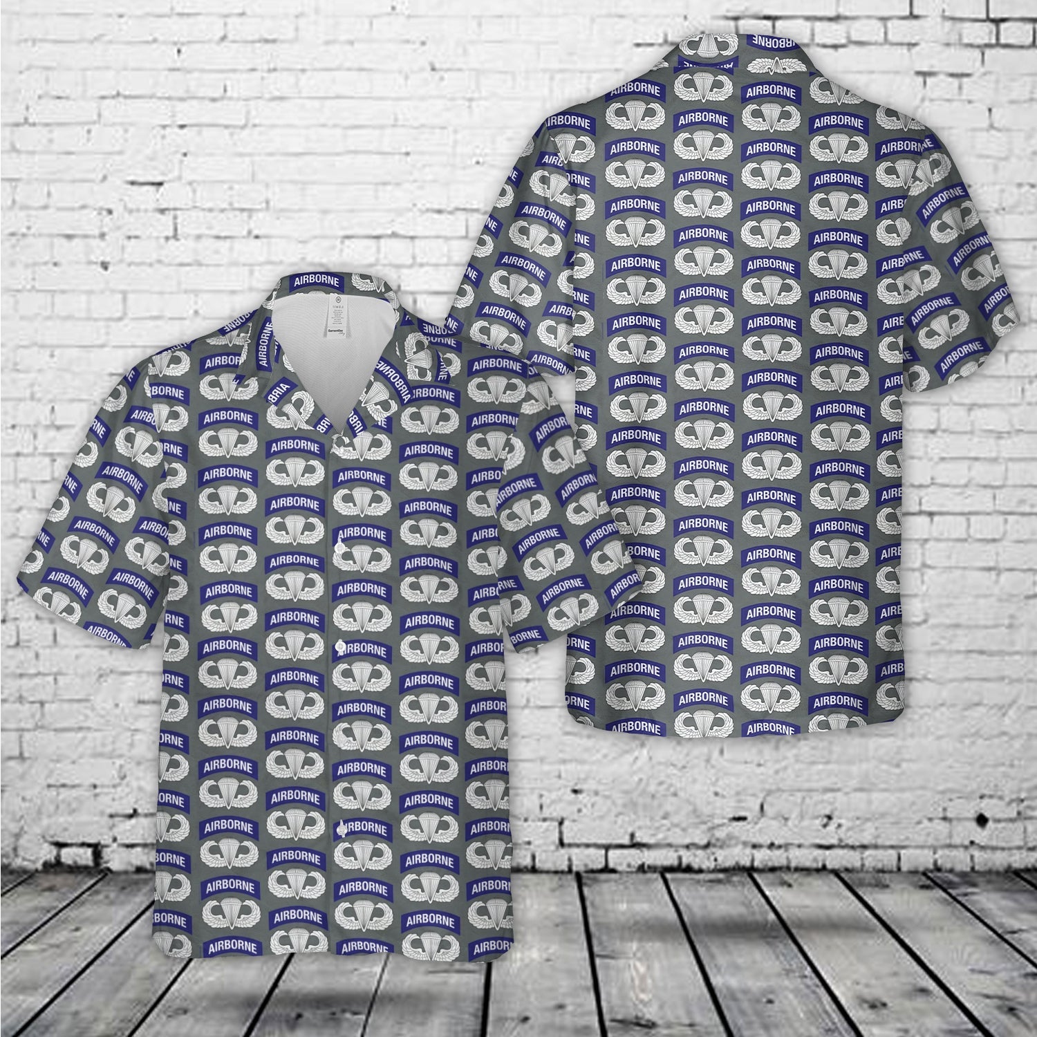 US Airborne Parachutist Wings with Jump Wings Hawaiian Shirt