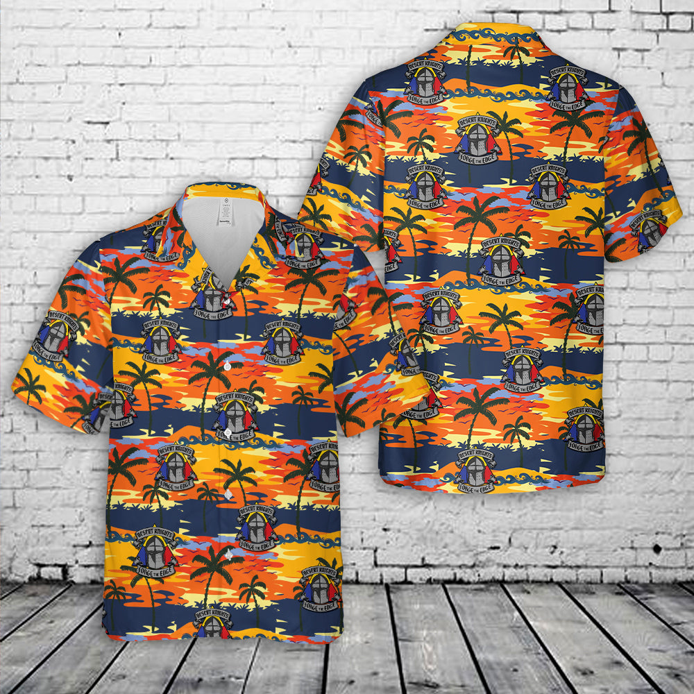 US Army 2-501 GSAB "Desert Knights" Hawaiian Shirt