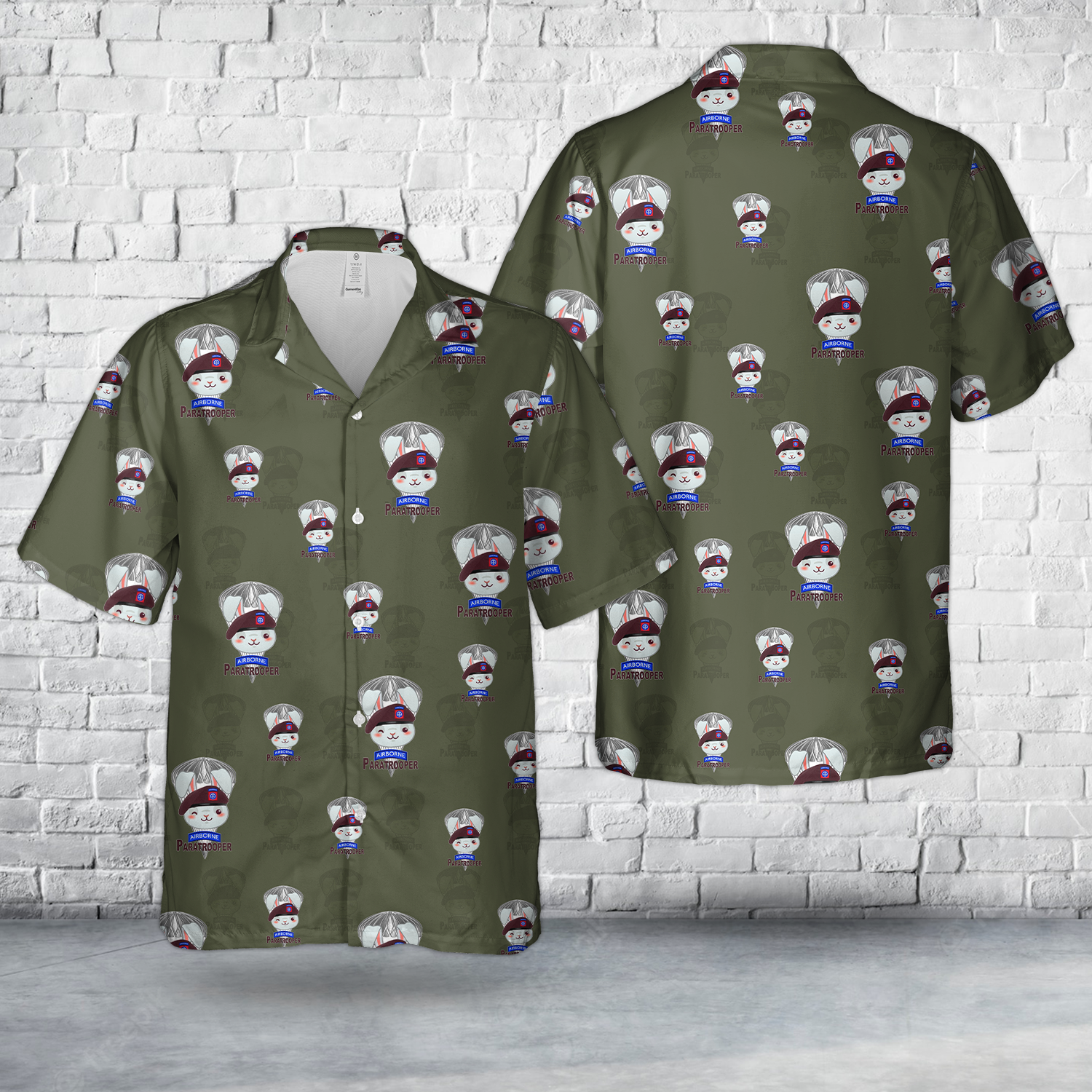 US Army 82nd Airborne Division “Bunny Beret” Hawaiian Shirt