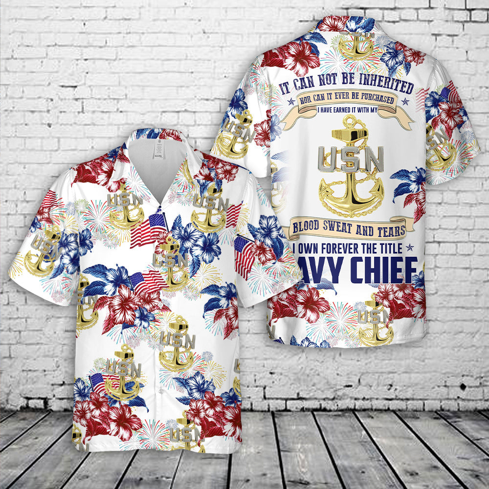 US Navy Chief, 4th Of July Hawaiian Shirt
