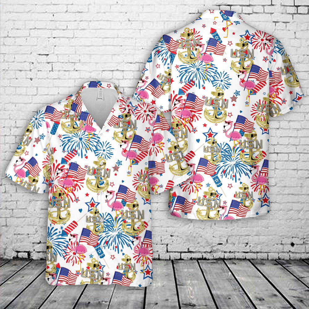 US Navy Chief, 4th Of July Hawaiian Shirt