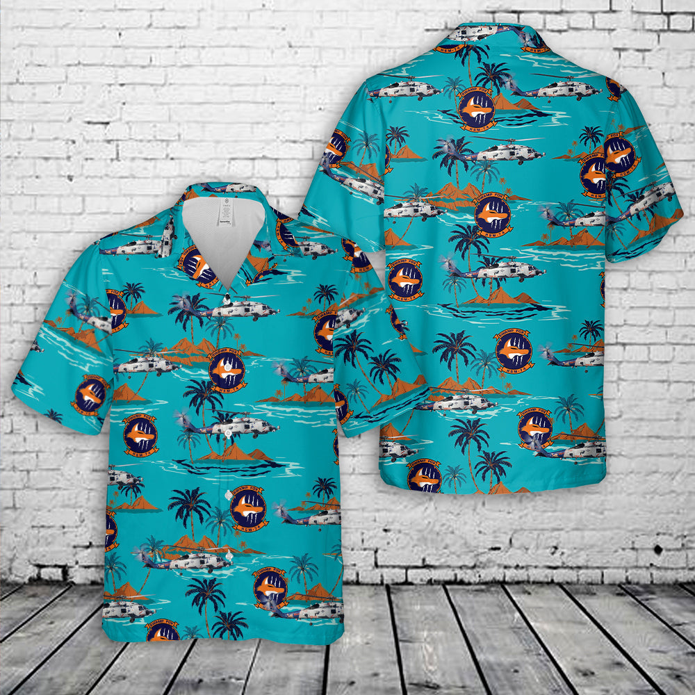 US Navy Helicopter Maritime Strike Seven Four (HSM-74), "Swamp Foxes" Sikorsky MH-60R Seahawk 168090 Hawaiian Shirt