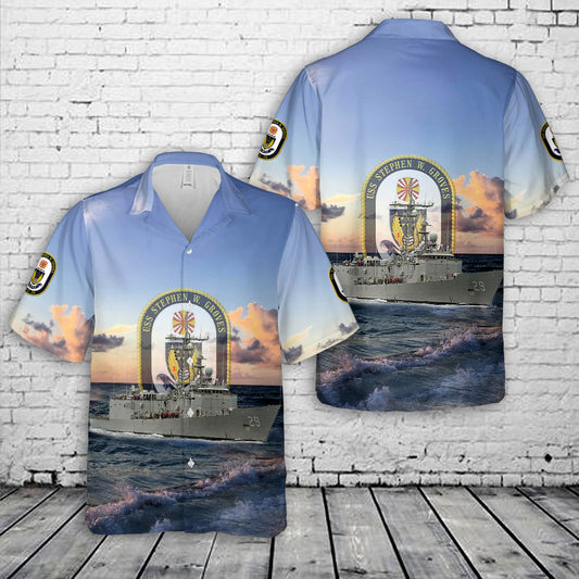 US Navy USS Stephen W. Groves Hawaiian Shirt