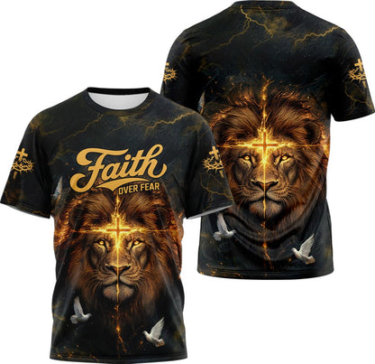 Faith Over Fear Divine Strength 3D TShirt