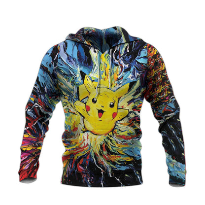 Pokemon Hoodie Pikachu Pokemon Starry Night Style Hoodie Colorful Unisex - Cozy Hoodie For Cold Weather