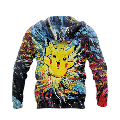 Pokemon Hoodie Pikachu Pokemon Starry Night Style Hoodie Colorful Unisex - Cozy Hoodie For Cold Weather