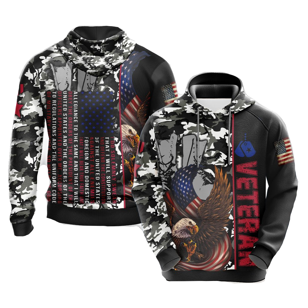 Veteran Hoodie I Do Solemnly Swear That I Will Support Hoodie Black Unisex - Cozy Hoodie For Cold Weather