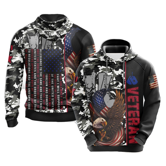 Veteran Hoodie I Do Solemnly Swear That I Will Support Hoodie Black Unisex - Cozy Hoodie For Cold Weather