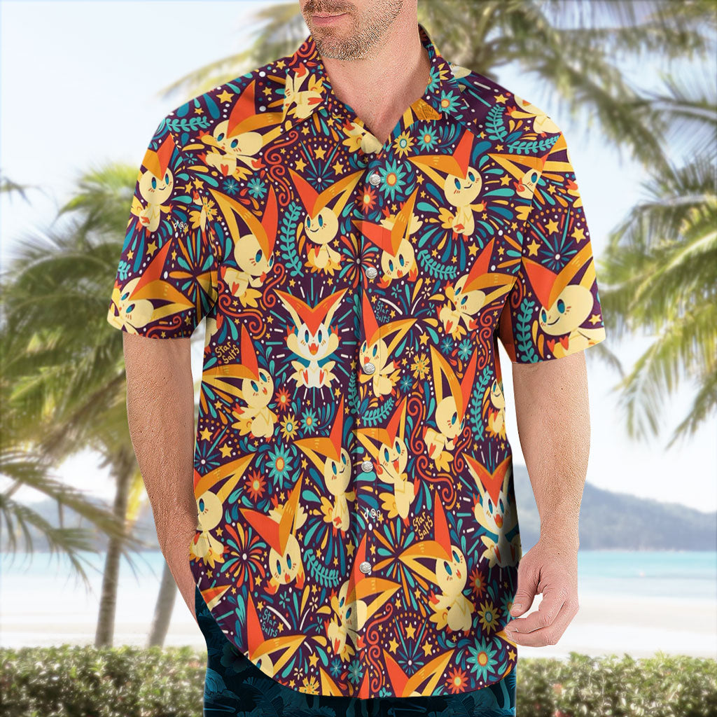 Victini Hawaiian Shirt – Victory Vibes Tropical Style - Tropi Hawaiian Shirts