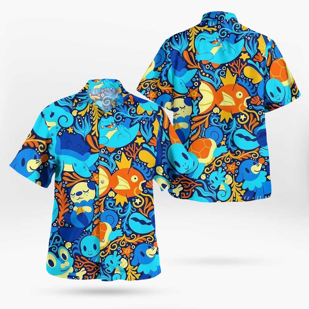 Water Pokemon Magikarp Lapras Aloha Shirts For Men Women - Tropi Hawaiian Shirts