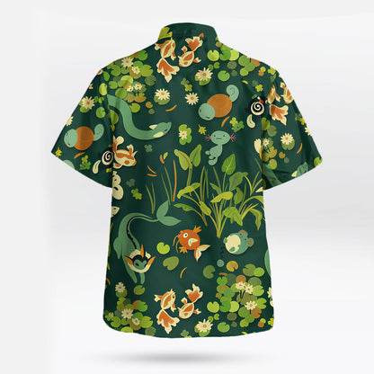 Water-Type Pokémon Hawaiian Shirt Short Sleeves Tropi | Tropi Hawaiian Shirts Store