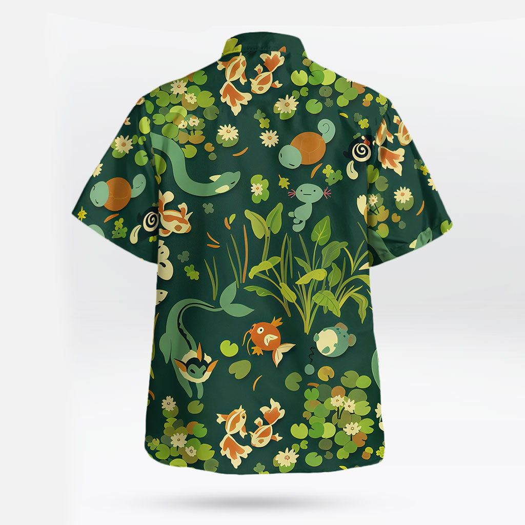 Water-Type Pokémon Hawaiian Shirt Short Sleeves Tropi | Tropi Hawaiian Shirts Store