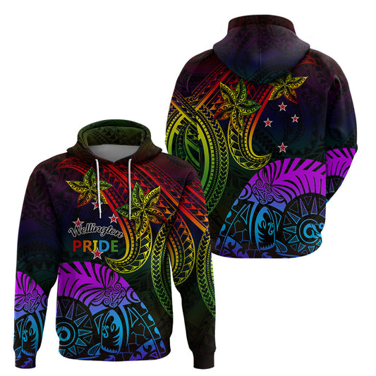 Lgbt Hoodie Wellington Pride Tribal Rainbow Pattern Hoodie Colorful Unisex - Cozy Hoodie For Cold Weather