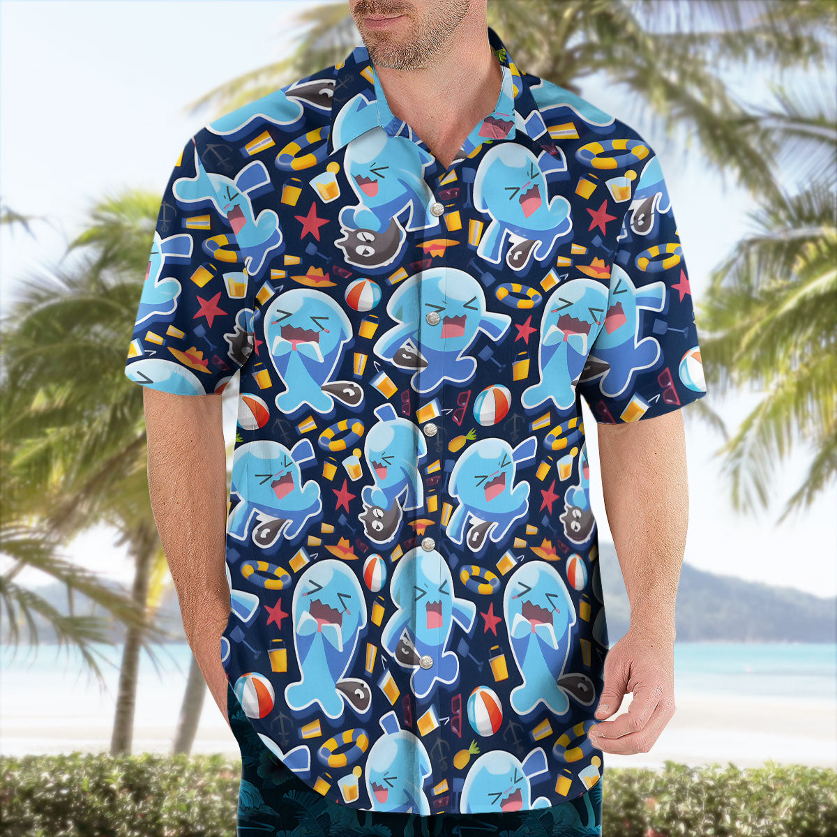 Wobbuffet Pokemon Hawaiian Shirt Funny Summer Anime Style