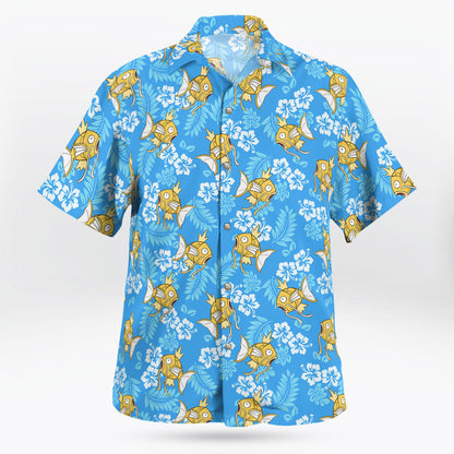 Yellow Magikarp Pokemon Blue Hawaiian Shirt - Tropi Hawaiian Shirts