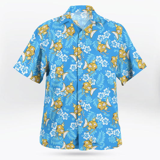 Yellow Magikarp Pokemon Blue Hawaiian Shirt - Tropi Hawaiian Shirts