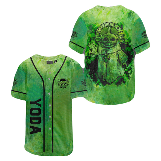 Star Wars Baseball Jersey Yoda Graphic Star Wars Jersey Shirt Green Unisex Adult New Release