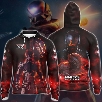 Mass Effect Video Game 3D All Over Printed T-shirt Tank Top Zip Hoodie Pullover Hoodie Hawaiian Shirt Beach Shorts Jogger