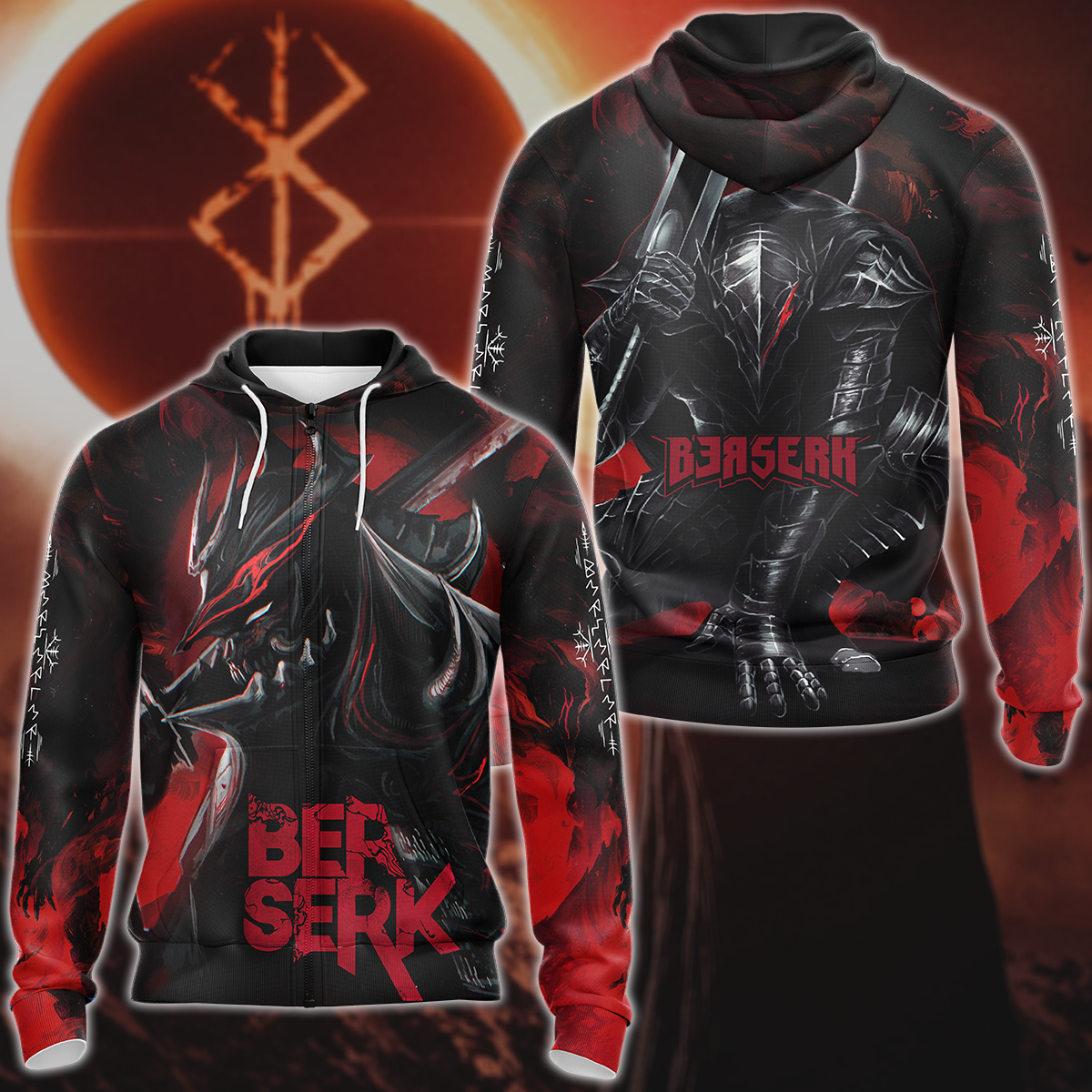 Berserk 3D All Over Print T-shirt Tank Top Zip Hoodie Pullover Hoodie Hawaiian Shirt Beach Shorts Jogger