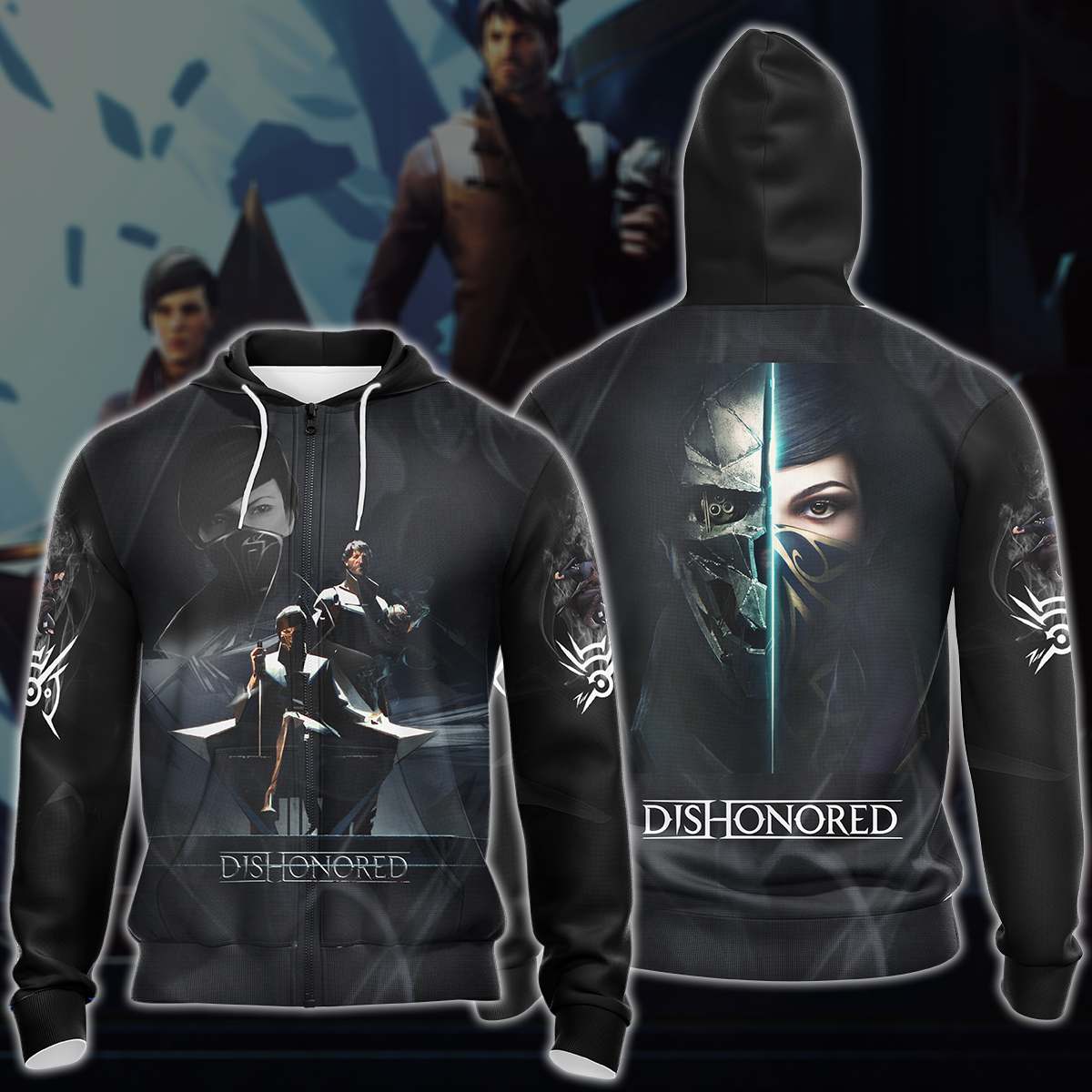 Dishonored 2 Video Game 3D All Over Printed T-shirt Tank Top Zip Hoodie Pullover Hoodie Hawaiian Shirt Beach Shorts Jogger