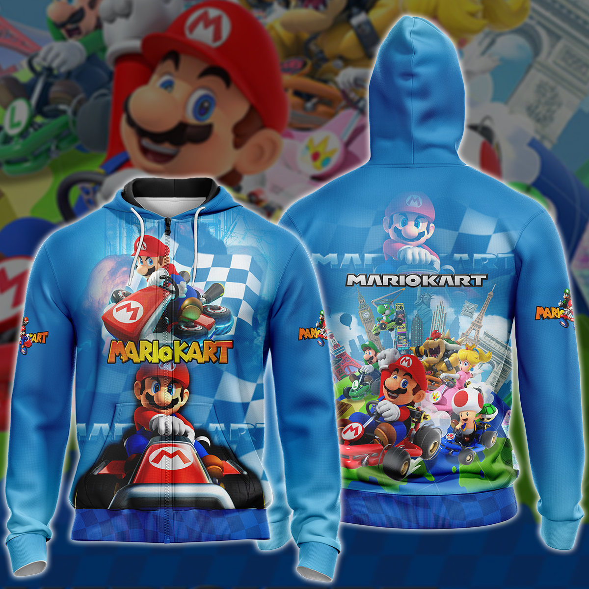 Mario Kart Video Game 3D All Over Printed T-shirt Tank Top Zip Hoodie Pullover Hoodie Hawaiian Shirt Beach Shorts Jogger