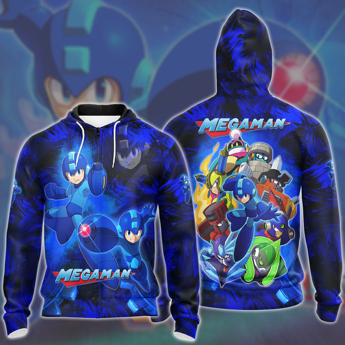 Mega Man Video Game All Over Printed T-shirt Tank Top Zip Hoodie Pullover Hoodie Hawaiian Shirt Beach Shorts Joggers